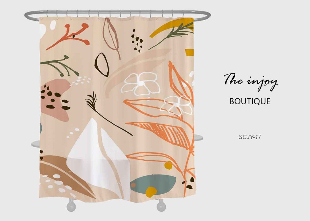 Leaves Grass Shower Curtain, Simple Style Waterproof And Washable Shower Curtains For Bath Curtains For Bath Home Decor