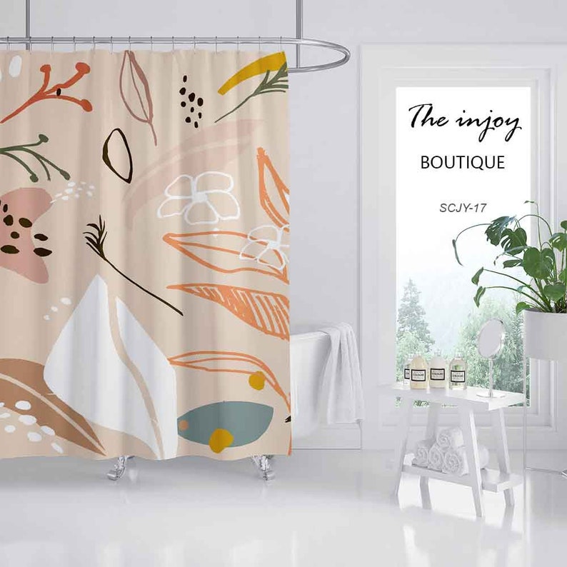 Leaves Grass Shower Curtain, Simple Style Waterproof And Washable Shower Curtains For Bath Curtains For Bath Home Decor - Image 2