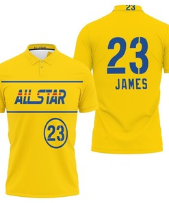 Lebron James Lakers 2021 All-star Western Conference Gold Jersey Inspired 3D All Over Print Polo Shirt