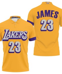 Lebron James Los Angeles Lakers 2020 Finished Swingman Yellow City Edition Jersey 3D All Over Print Polo Shirt
