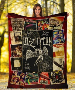 Led Zeppelin Rock Band Idea Sherpa Fleece Blanket Gifts for Family, for Couple