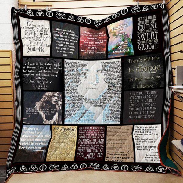 Led Zeppelin Songs Quilt Blanket Bedding Set for Home Décor