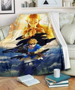 Legend Of Zelda Breath Of The Wild Sherpa Fleece Blanket Gifts for Family, for Couple