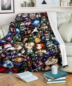 Legend Of Zelda Characters Gamer Sherpa Fleece Blanket Gifts for Family, for Couple