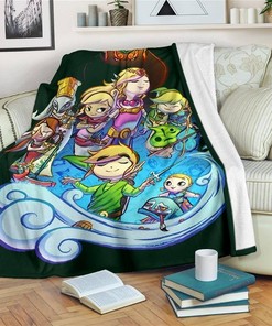 Legend Of Zelda Characters Sherpa Fleece Blanket Gifts for Family, for Couple