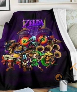Legend Of Zelda Majora's 3d Full Character Sherpa Fleece Blanket Gifts for Family, for Couple
