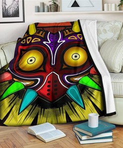 Legend Of Zelda Majora's Mask Gamer Sherpa Fleece Blanket Gifts for Family, for Couple