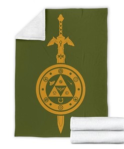 Legend Of Zelda Sword And Shield Sherpa Fleece Blanket Gifts for Family, for Couple