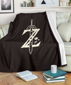 Legend Of Zelda Sword Symbol Sherpa Fleece Blanket Gifts for Family, for Couple