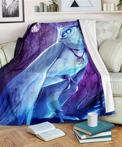 Legendary Owl Amazing Graphic Owl Lover Sherpa Fleece Blanket Gifts for Family, for Couple