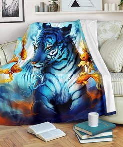 Legendary White Tiger Amazing Sherpa Fleece Blanket Gifts for Family, for Couple