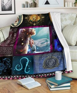 Leo Zodiac Birthday Sherpa Fleece Blanket Gifts for Family, for Couple