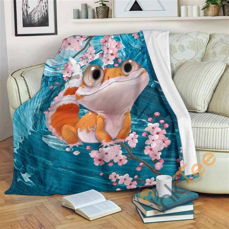 Leopard Gecko Sunglow Sherpa Fleece Blanket Gifts for Family, for Couple