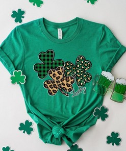 Leopard Shamrock Shirt, St Patricks Day Shirt, Patricks Shamrock Shirt, Leopard St Patricks Day Shirt, Patricks Day Tee