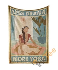 Less Drama More Yoga Sherpa Fleece Blanket Gifts for Family, for Couple