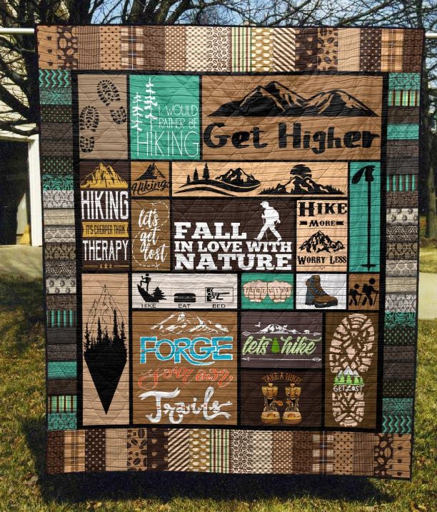 Let Go Hiking Quilt Blanket Bedding Set for Home Décor