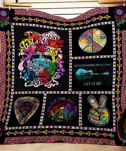 Let It Be Words Of Wisdom Hippie Quilt Blanket Bedding Set