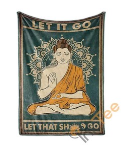 Let It Go Yoga Sherpa Fleece Blanket Gifts for Family, for Couple