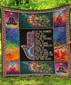 Let No Sadness Come To This Heart Yoga Gift Idea Quilt