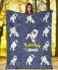 Let's Go Absol Pokemon Funny Sherpa Fleece Blanket Gifts for Family, for Couple