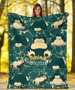 Let's Go Snorlax Funny Idea Poke Lazy Sherpa Fleece Blanket Gifts for Family, for Couple