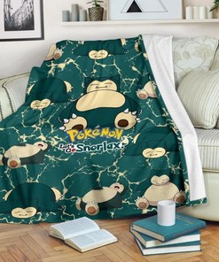 Let's Go Snorlax Pokemon Fleece Blanket Gift For Fan, Quilt Blanket Bedding Set Gift84