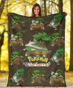 Let's Go Torterra Pokemon Funny Sherpa Fleece Blanket Gifts for Family, for Couple