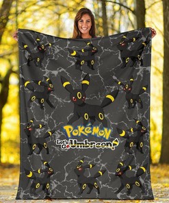 Let's Go Umbreon Pokemon Sherpa Fleece Blanket Gifts for Family, for Couple