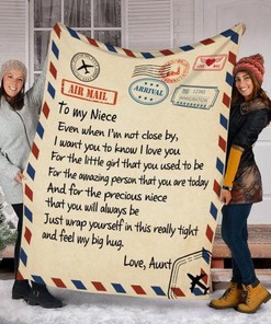 Letter Air Mail To My Niece Blanket Letter Blanket Special Birthday