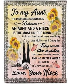 Letter To My Aunt From Niece Custom Name Gifts Blanket