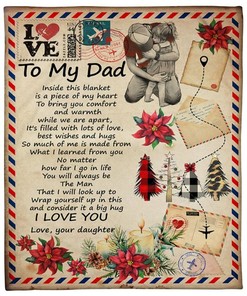 Letter To My Dad Fleece Blanket Love Air Mail New York For Dad From Daughter Birthday