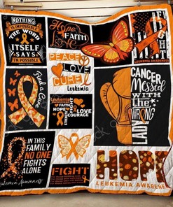 Leukemia Awareness Quilt Blanket Bedding Set for Home Décor