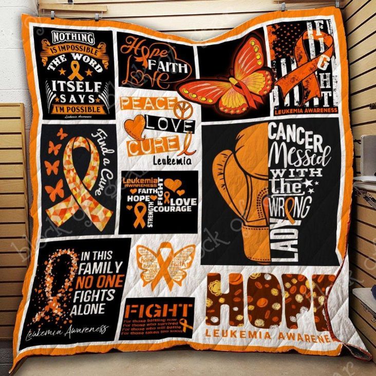Leukemia Awareness Quilt Blanket Bedding Set for Home Décor