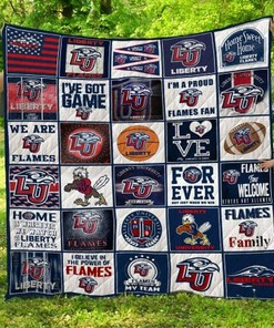 Liberty Flames Ncaa Quilt Blanket Bedding Set for Home Décor