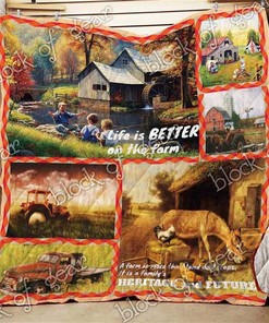 Life Is Better On The Farm Quilt Blanket Bedding Set