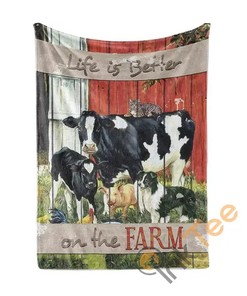 Life Is Better On The Farm Sherpa Fleece Blanket Gifts for Family, for Couple