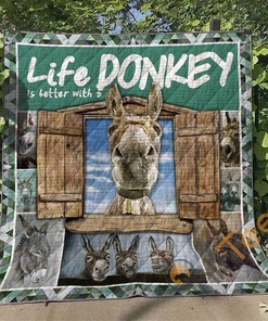 Life Is Better With A Donkey Quilt Blanket Bedding Set