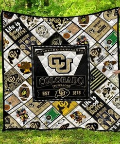 Life Is Good Buffs Ncaa Colorado Buffaloes Combined Collected Combined Quilt Blanket Bedding Set