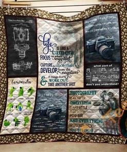 Life Is Like A Camera Quilt Blanket Bedding Set