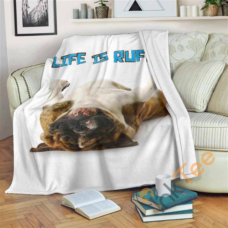 Life Is Ruff Sherpa Fleece Blanket Gifts for Family, for Couple