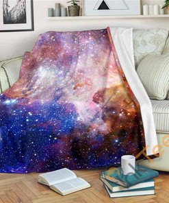 Light Stardust Galaxy Deep Space Sherpa Fleece Blanket Gifts for Family, for Couple