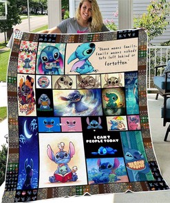 Lilo And Stitch Ohana Means Family Large Velvet Blanket Gift For Fans Cartoon Movie Quilt