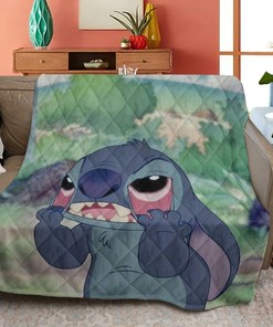 Lilo And Stitch Quilt Blanket Bedding Gift For Fan, Lilo And Stitch Gene Simmons, Paul Stanley, Ace Frehley, Peter Criss Quilt Blanket Bedding