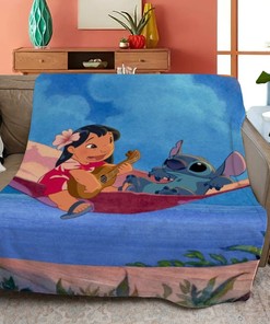 Lilo and Stitch Disney Quilt Blanket Bedding Gift For Fan, Lilo and Stitch Disney Quilt Blanket Bedding