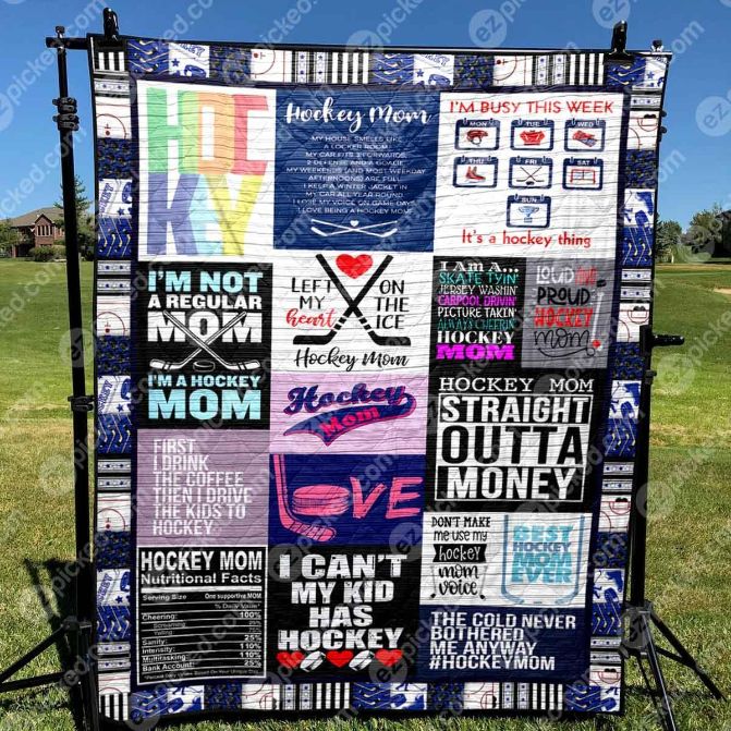 Limited Edition Hockey Mom Quilt Blanket Bedding Set