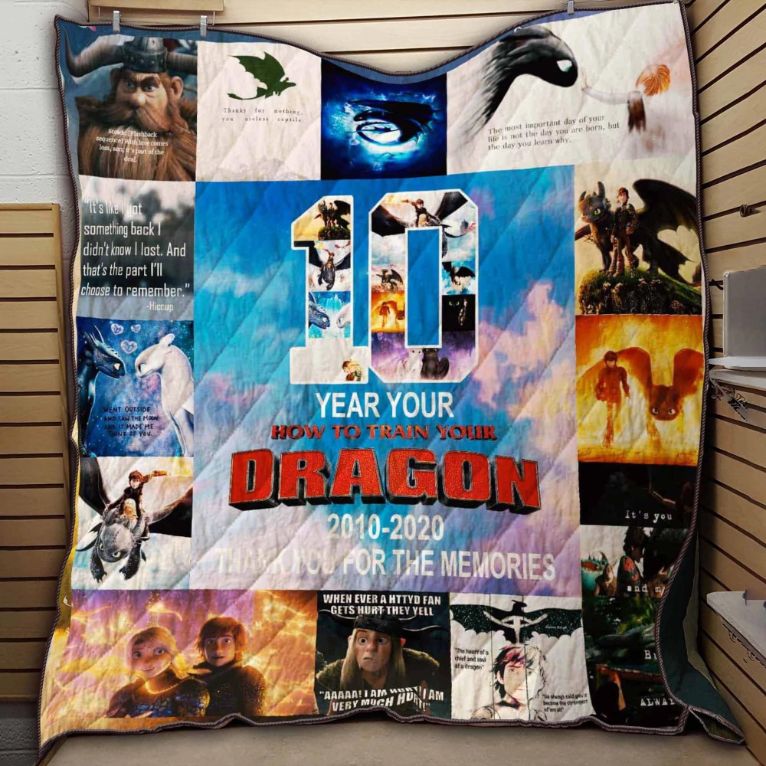 Limited Edition How To Train Your Dragon Quilt Blanket Bedding Set
