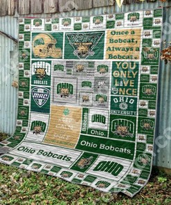 Limited Edition Ohio Bobcats Quilt Blanket Bedding Set