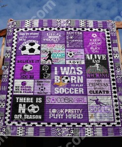 Limited Edition Soccer Girl Quilt Blanket Bedding Set
