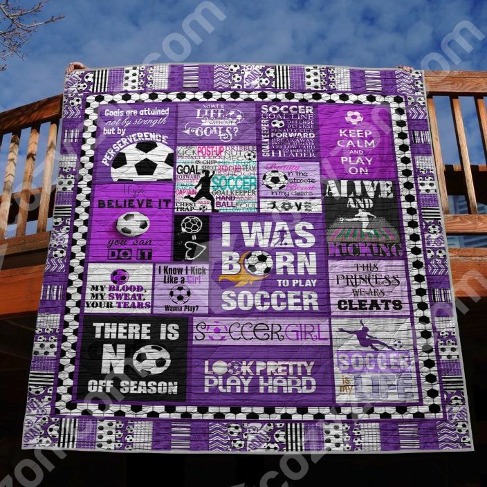 Limited Edition Soccer Girl Quilt Blanket Bedding Set