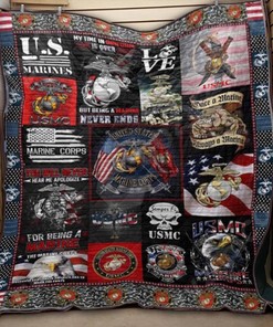 Limited Edition Us Marines Corps Quilt Blanket Bedding Set